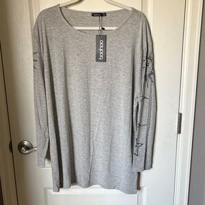 NWT Boohoo Heather Gray Long Sleeve Tee
